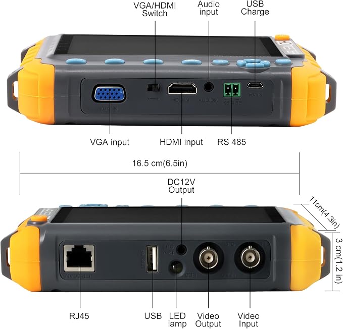 Anpviz 5 Inch 4 in 1 CCTV Monitor Tester, AHD/TVI/CVI/CVBS Coaxial Analog Video - Image 8