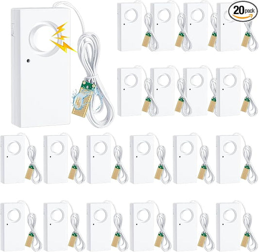 Hoteam 20 Pcs Water Sensor Alarm Leak Detector 120db Water Leak Alarm 9v by Hoteam