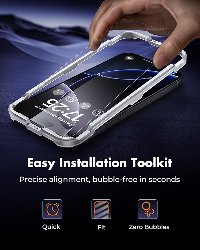 UNBREAKcable iPhone 16 Pro Screen Protector 3-Pack, Upgraded Dual-Tempered - Image 9