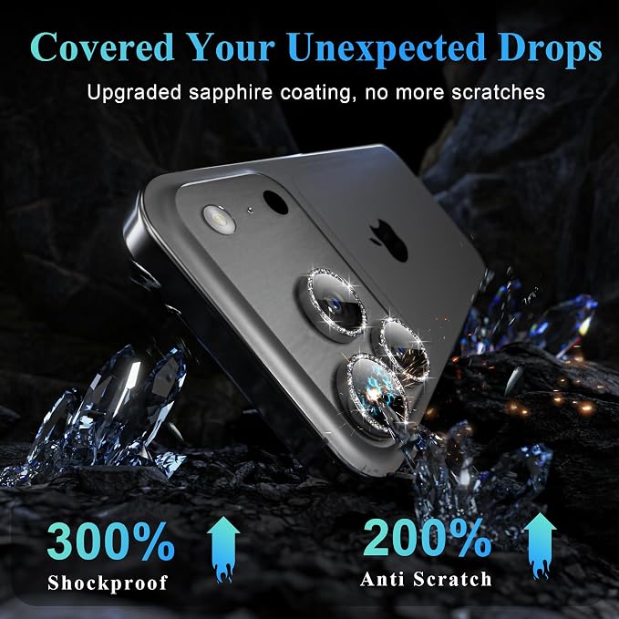 YWXTW Camera Lens Protector for iPhone 17 Pro/iPhone 17 Pro Max, Tempered Glass - Image 3