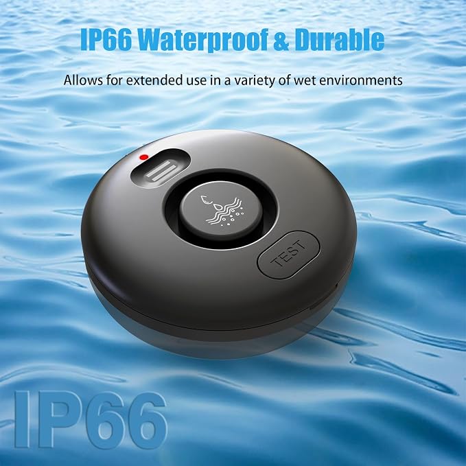 5 Pack Black Water Leak Alarm Detector, 120dB Loud Alert Water Sensor, IP66 - Image 7