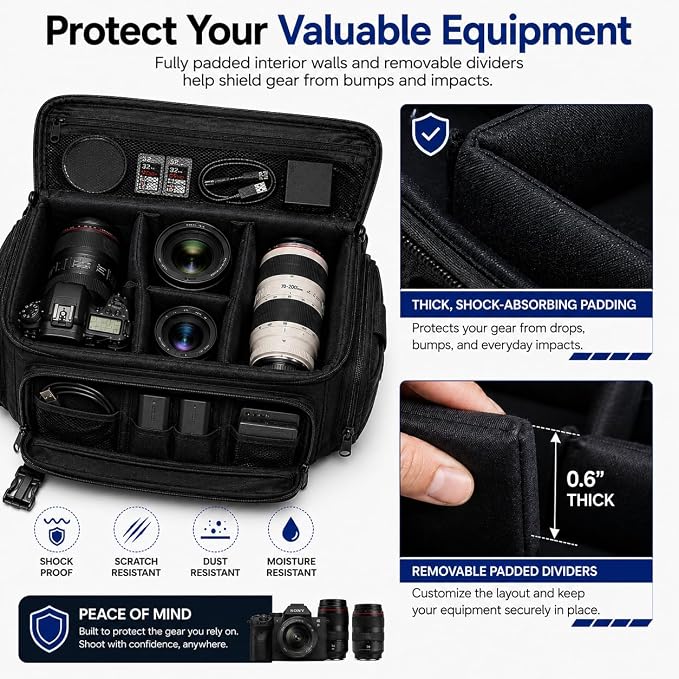 eCostConnection Extra Large Camera Bag Fully Padded Gadget Case - Image 4