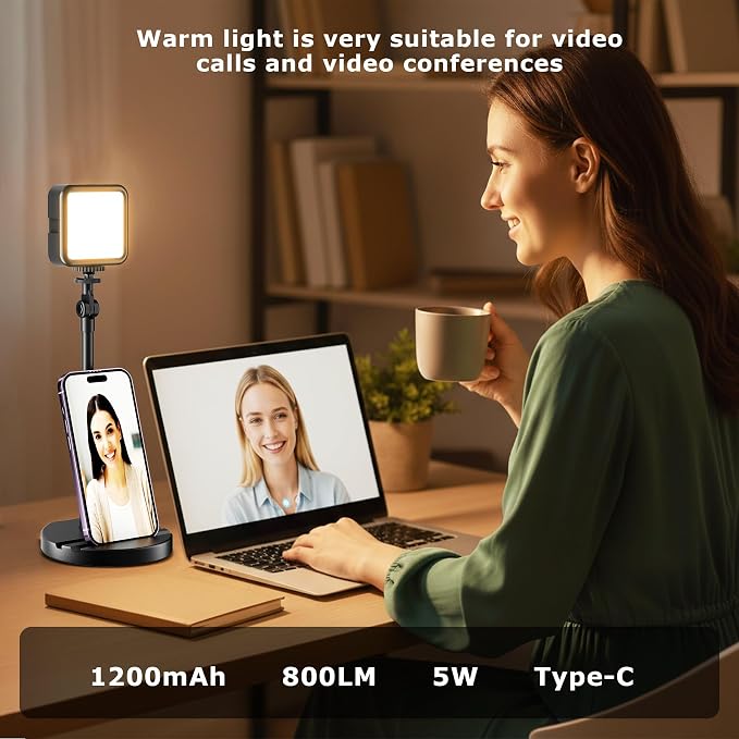 2-Pack Portable Rechargeable LED Video Light, Battery Powered Photography - Image 2