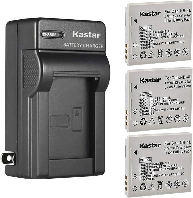 Kastar 3-Pack Battery and AC Wall Charger Replacement by Kastar