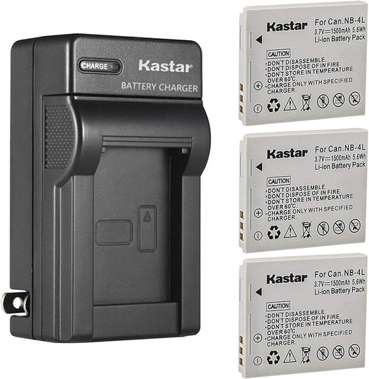 Kastar 3-Pack Battery and AC Wall Charger Replacement by Kastar