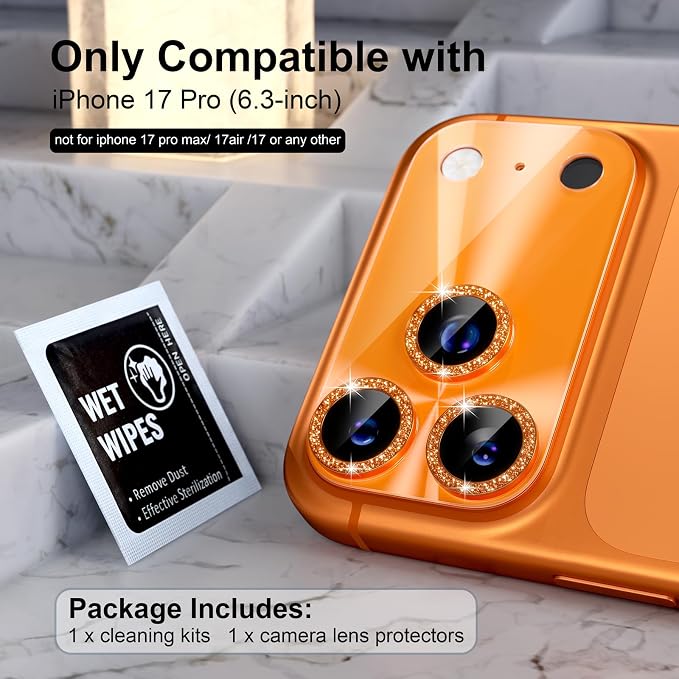 Choiche Compatible for iPhone 17 Pro Camera Lens Protector, Bling Camera Cover - Image 2