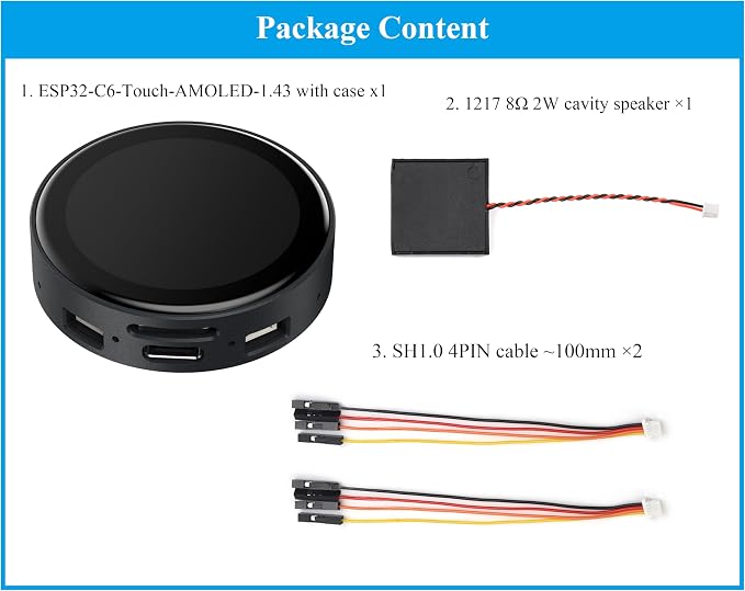 ESP32-C6 1.43inch AMOLED Round Touch Display Development Board, 160MHz RISC-V - Image 2