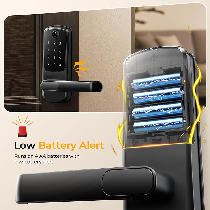 Smart Door Lock with Palm Vein Recognition, Camcamp Keyless Entry Door Lock - Image 5