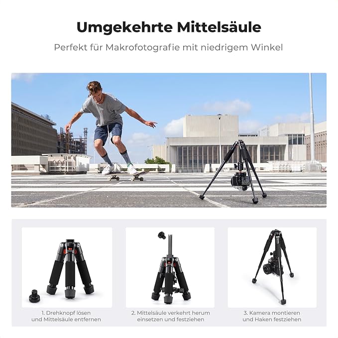 K&F CONCEPT Mini Desk Tripod, 21.6'' Compact Small Tripod - Image 6
