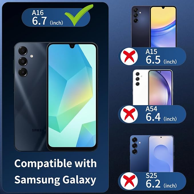 3 Pack Camera Lens Protector for Samsung Galaxy A16, Tempered Glass Camera - Image 2
