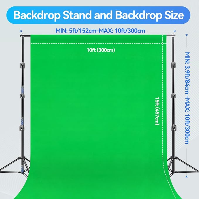 EMART 10X10 FT Green Screen Backdrop Kit, Photography Umbrella - Image 2