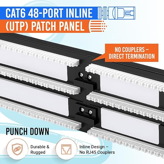 MONK CABLES | CAT6 Patch Panel | Puchdown | 48 Port - Image 3