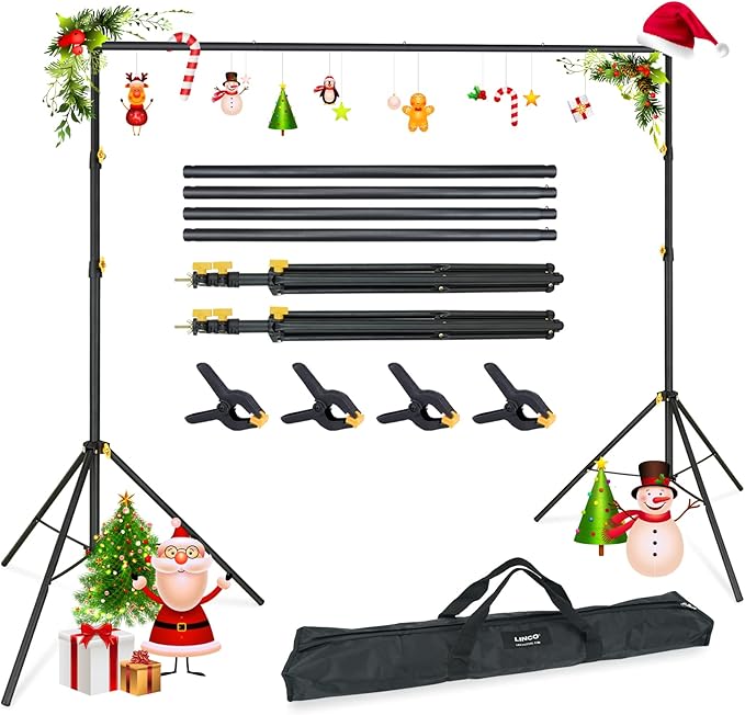 LINCO Lincostore Backdrop Support Stand Kit 10x6.5ft Adjustable Photography by LINCO