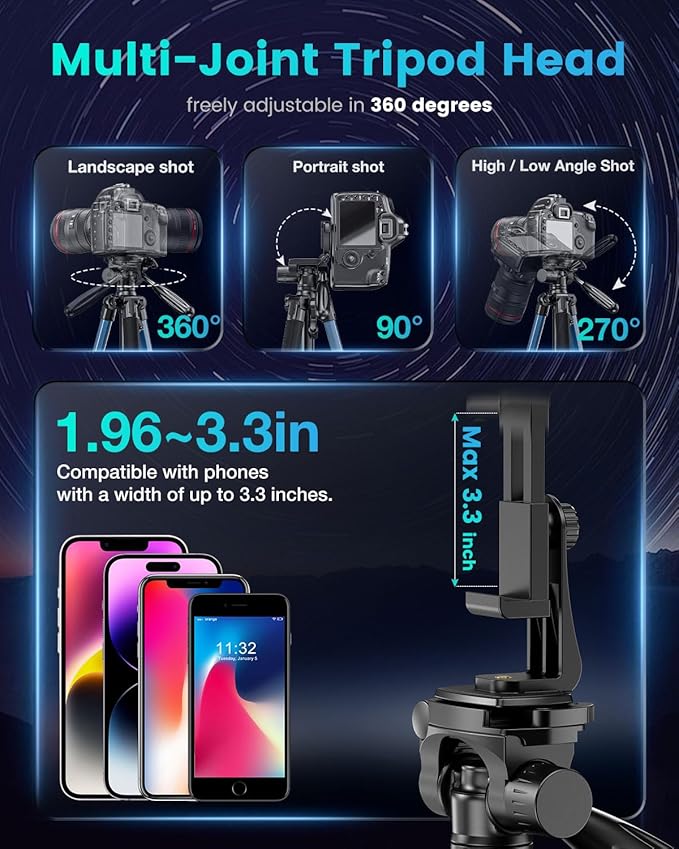CAMBOFOTO 74"-Camera-Tripod, - Image 5