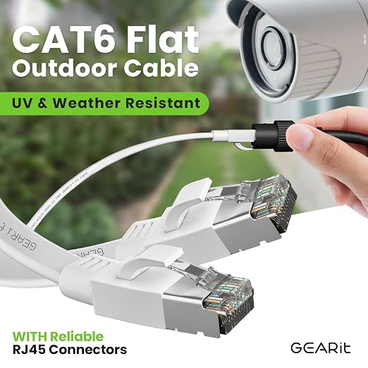 GEARit Cat 6 Outdoor Flat Ethernet Cable Direct Burial Rated LLDPE Jacket - Image 2