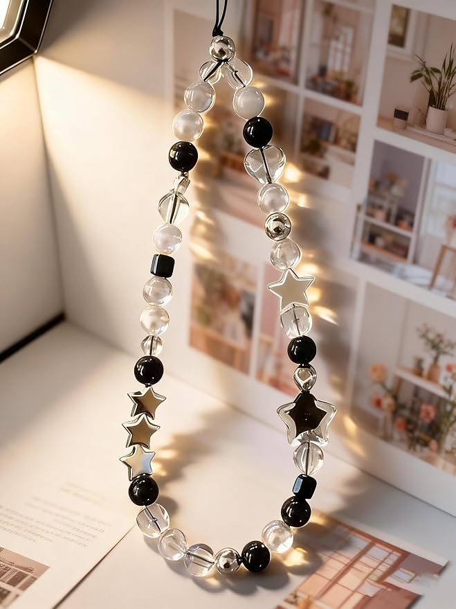 2 Pcs Phone Charm Strap Hand for iPhone Wrist Strap Camera Lanyard Pearl Beaded - Image 7