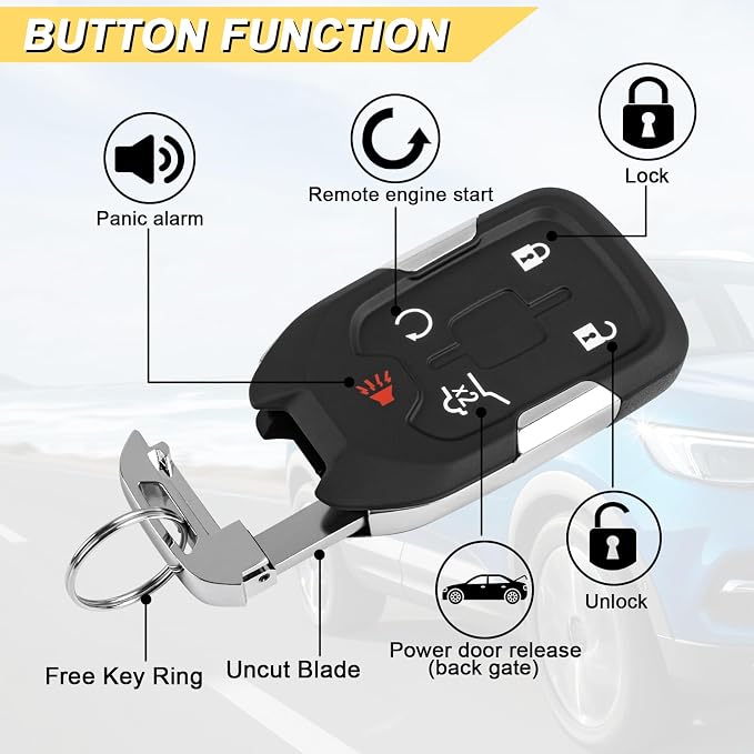 Vurkcy Key Fob Replacement for 2017-2021 GMC Acadia Push Start Smart Proximity - Image 3