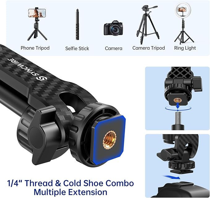 SYNCWIRE Tripod Phone Mount, Universal Smartphone Mount Adapter - Image 3
