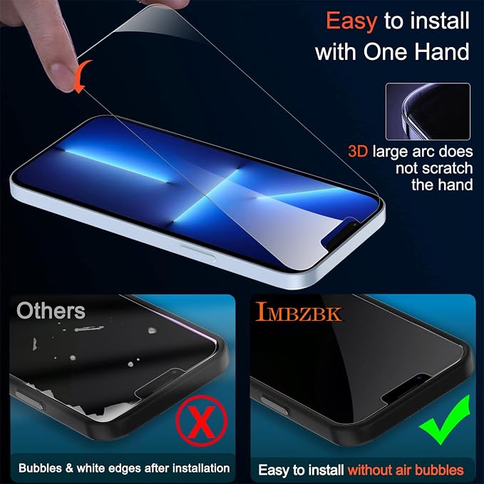 IMBZBK 3 Pack Screen Protector for iPhone 13 Pro Max - Image 5