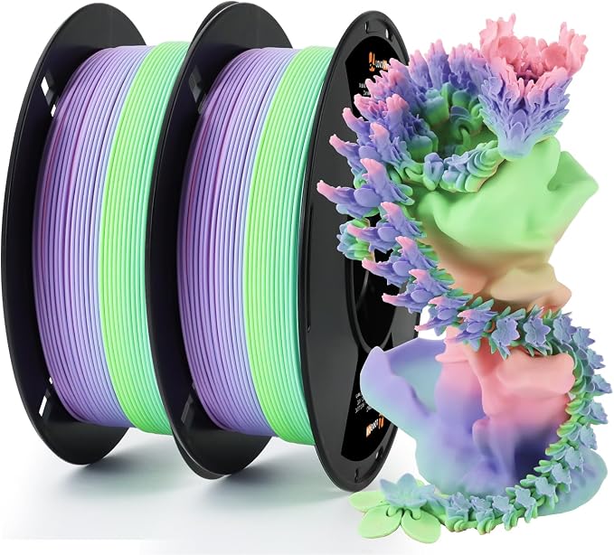 LOVOON 3D Printing Filament Bundle 2KG Matte Rainbow Gradient PLA Filament by LOVOON