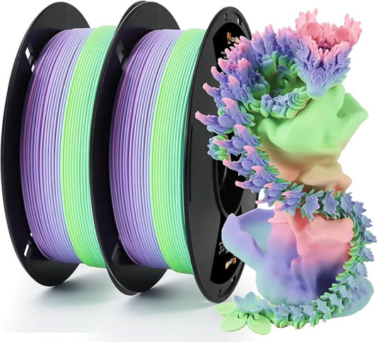 LOVOON 3D Printing Filament Bundle 2KG Matte Rainbow Gradient PLA Filament by LOVOON