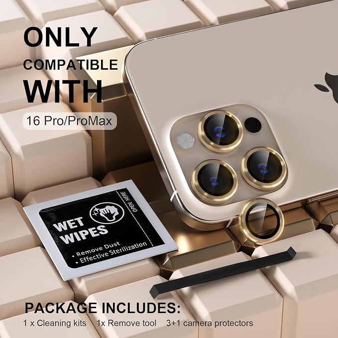 Misea Compatible for iPhone 16 Pro/iPhone 16 Pro Max Camera Lens Protector - Image 2