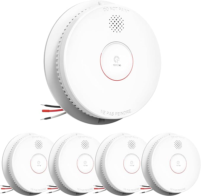 SITERWELL Smoke Detector, Hardwired Interconnected Smoke Detector, by SITERWELL