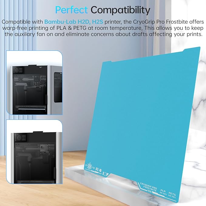 BIQU CryoGrip Pro Frostbite for Bambu-Lab H2D/H2S 3D Printer 355x346mm Cold - Image 4