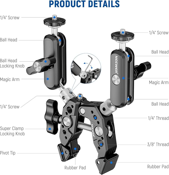 NEEWER Heavy Duty Super Clamp - Image 8