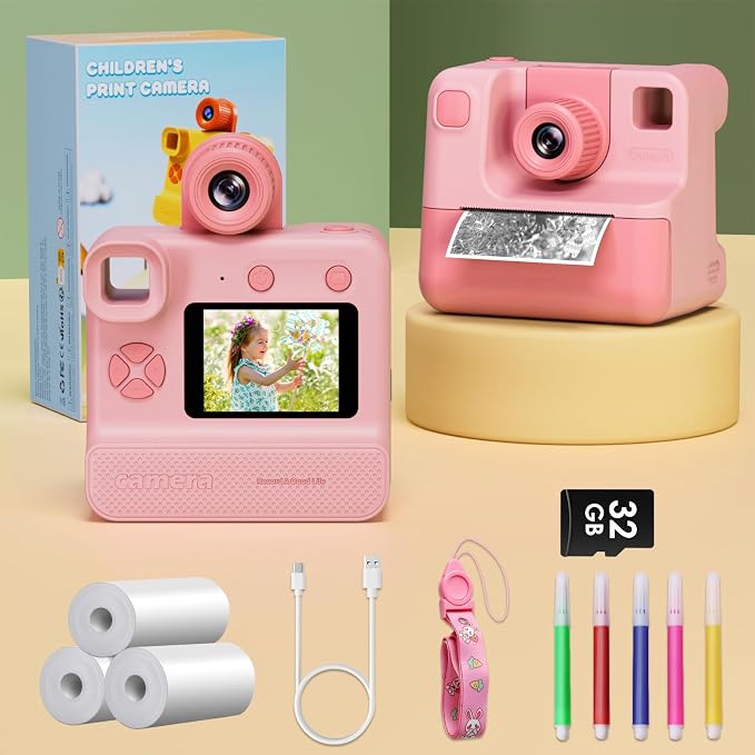 Instant Print Camera for Kids, 1080P Kids Instant Cameras, HD Selfie Digital - Image 7
