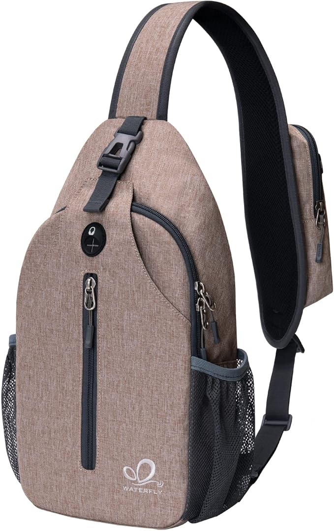 WATERFLY Crossbody Sling Backpack Sling Bag Travel Hiking Chest Bags Daypack by Waterfly