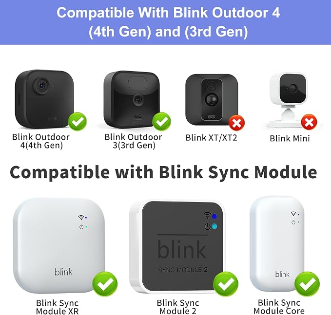 Blink Outdoor 4 Wall Mount, Weatherproof Protective Cover and 360 Degree - Image 2