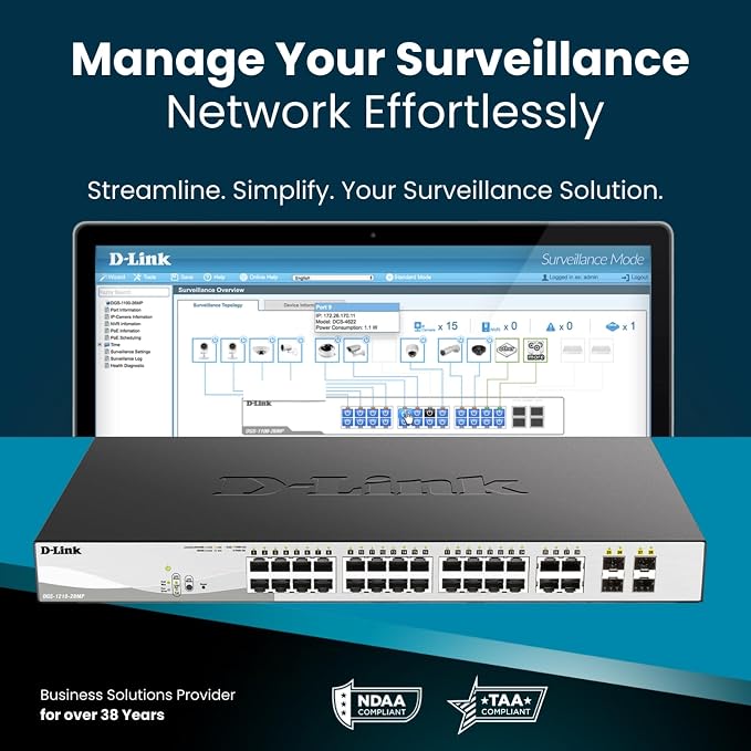 D-Link 10-Port Gigabit Smart Managed PoE+ Switch | 8 PoE+ Ports + 2 SFP Ports | - Image 10