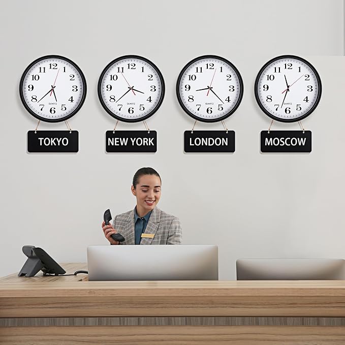 Silent Wall Clocks with Chalkboards and Marker, Battery Operated Round Multi - Image 4