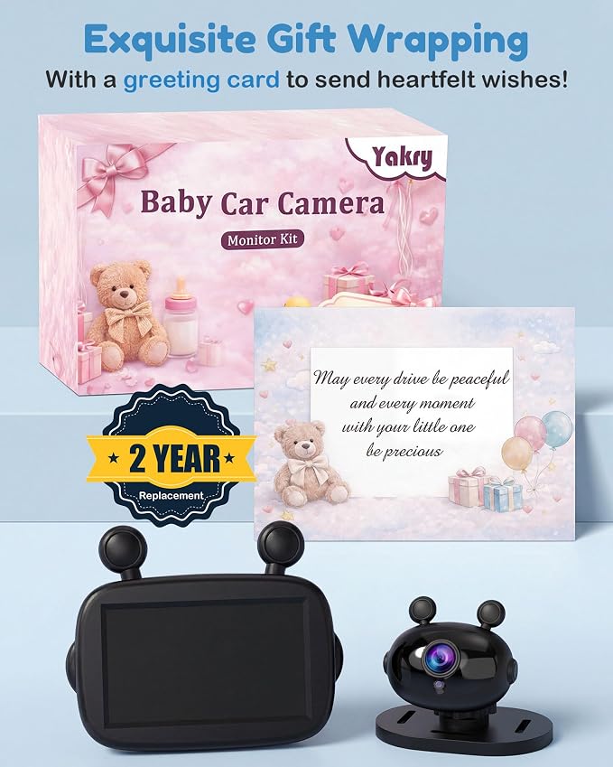 Yakry HD 1080P Baby Car Camera: Easy to Install 150° Wide Angle Car Seat Camera - Image 8