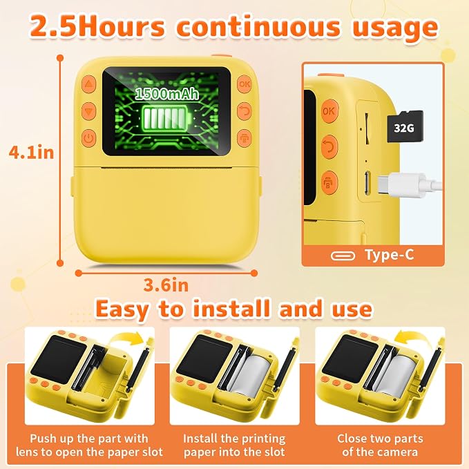 Instant Print Camera for Kids, Christmas Birthday Gifts for Girls Boys - Image 6