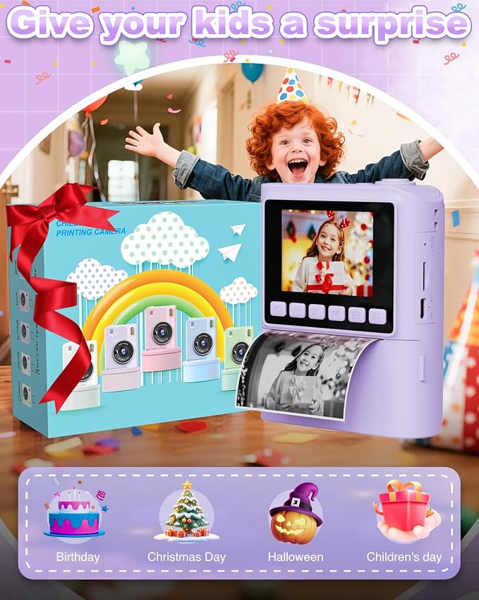 Instant Print Camera for Kids, Christmas Birthday Gifts for 4 5 6 7 8 9 10 Year - Image 6