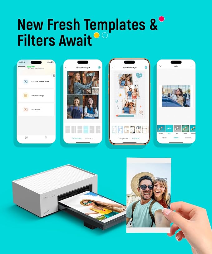 Liene M100 4x6'' Photo Printer, Phone Printer 100 Sheets & 3 Cartridges - Image 6