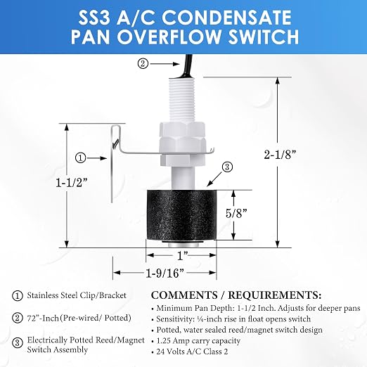 24 Pack AC Pan Float Switch Compatible - Image 2