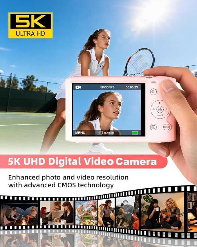 5K Digital Camera for Photography, 72MP Autofocus WiFi Vlogging Camera for - Image 2