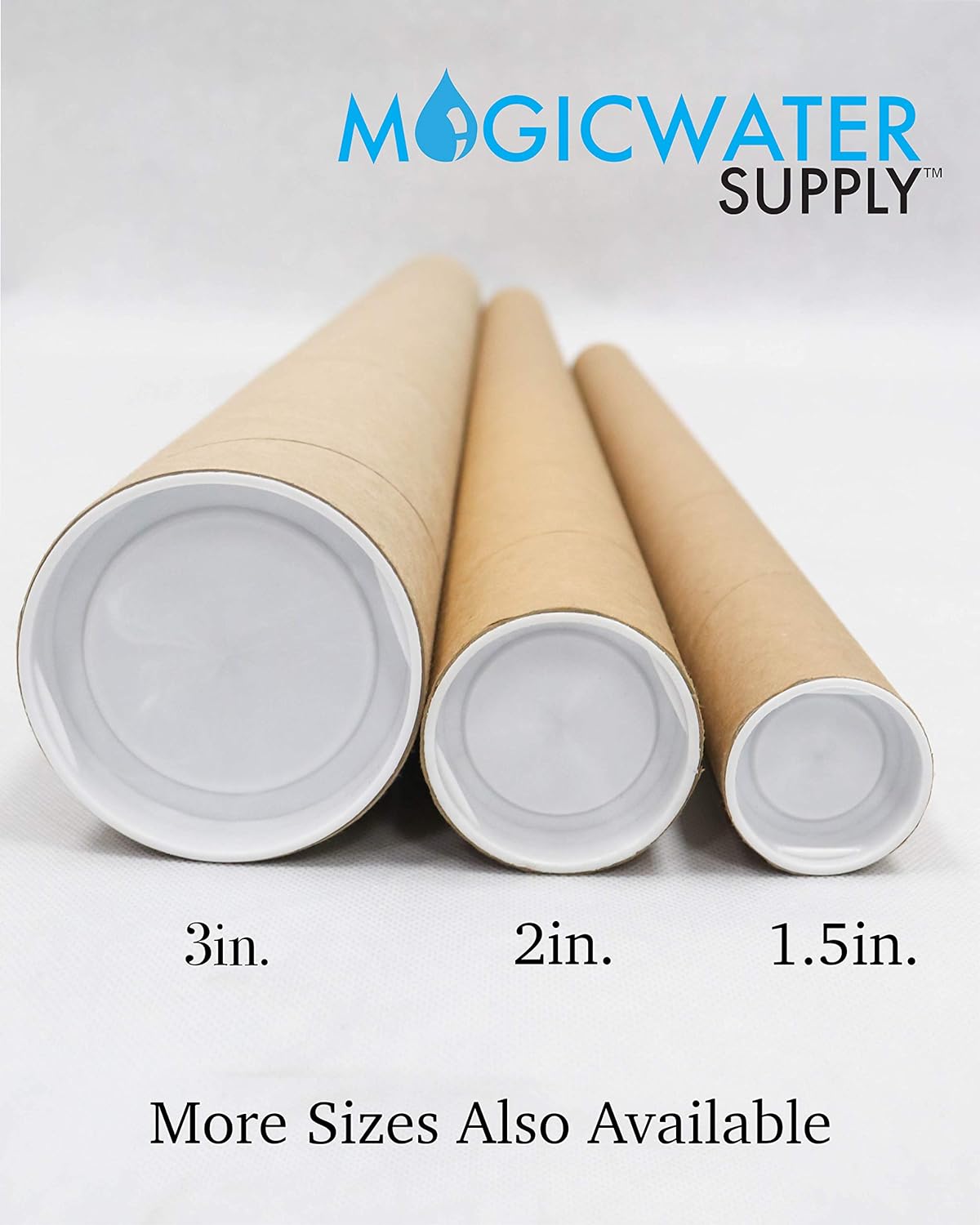 MagicWater Supply Mailing Tube - 3 in x 24 in - Kraft - 2 Pack - for Shipping and Storage of Posters, Arts, Crafts, and Documents