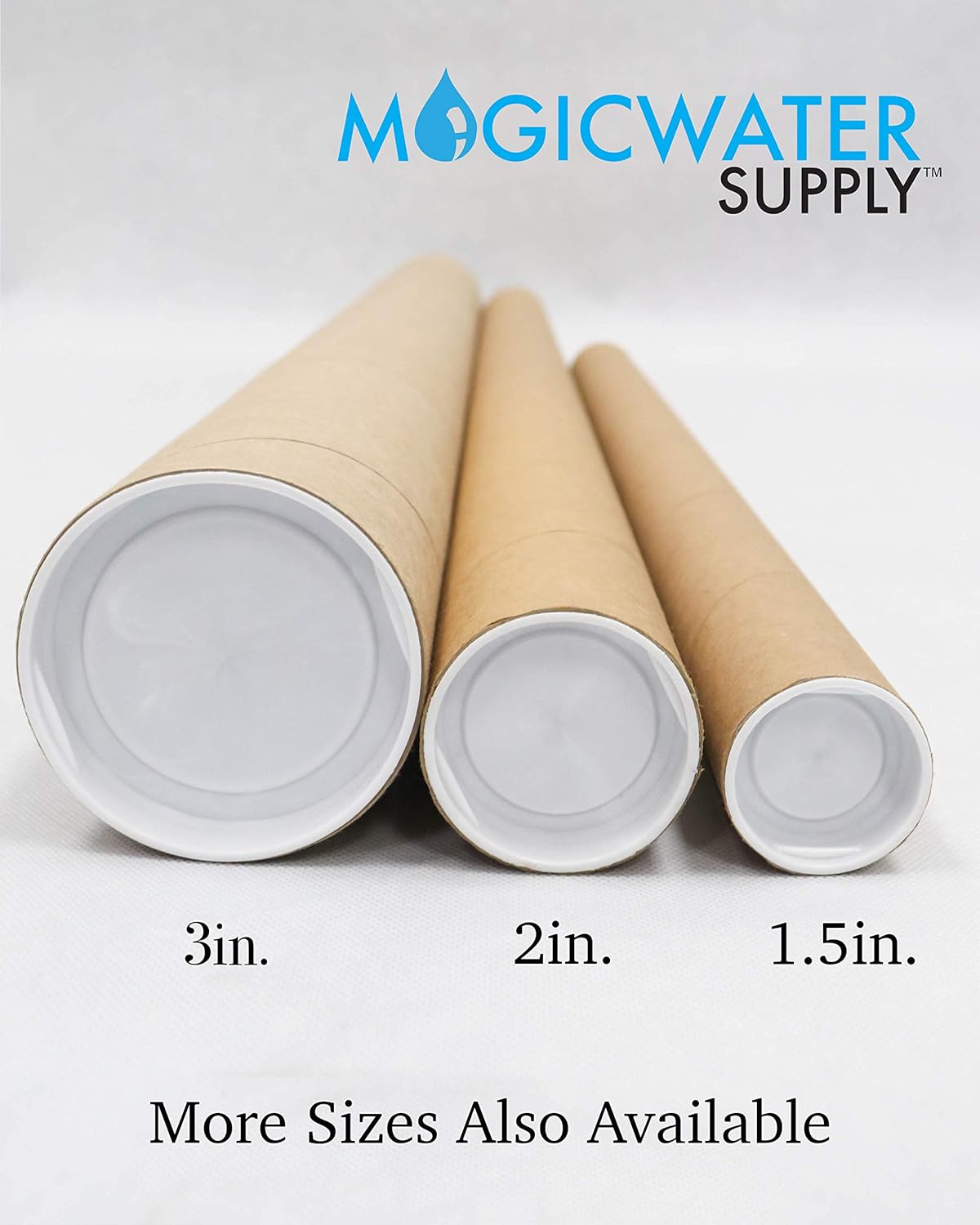 MagicWater Supply Mailing Tube - 2 in x 30 in - Kraft - 12 Pack - for Shipping and Storage of Posters, Arts, Crafts, and Documents