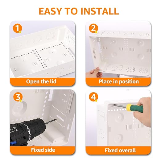 in Wall TV Media Box 9 Inch, Recessed TV Outlet Network Enclosure, Recessed - Image 5