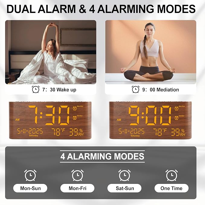 PPLEE 8.7inch Digital Alarm Clock - Image 4