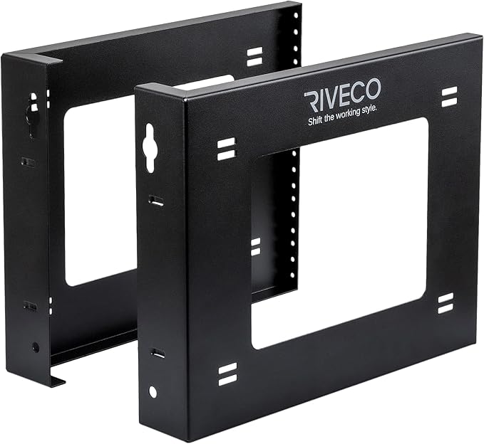 RIVECO 6U Open Frame Rack Wall Mount & Desktop Mount, No Assembly Required by RIVECO