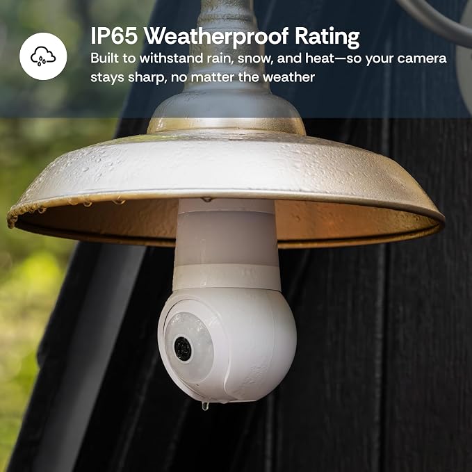 Luna Light Bulb Security Cameras Wireless Outdoor Indoor, 360° Pan Tilt - Image 7