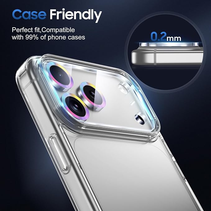 UniqueMe 3 Pack Compatible for iPhone 17 Pro Max Camera Lens Protector - Image 6