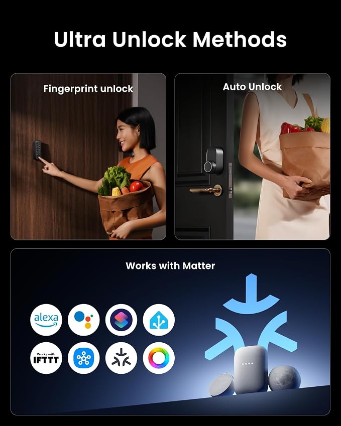 Smart Lock Ultra with Keypad, Fingerprint Door Lock, App Remote Control - Image 3