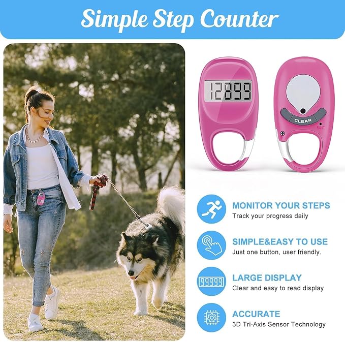 Simple Pedometer for Walking, Accurate Step Tracker - Image 2