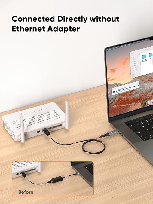 CableCreation USB C to Ethernet Cable 6.6FT, USB C to RJ45 Internet LAN Network - Image 3